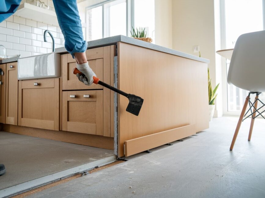 0Przygotowanie do zdejmowania cokołu dolnego w kuchni