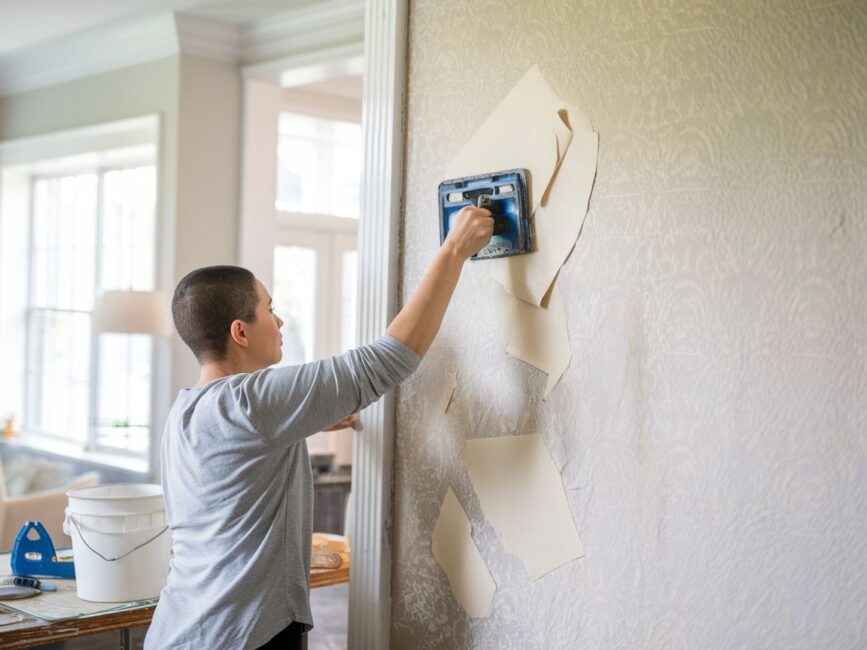 Porządek podczas pracy nad usuwaniem tapety ze ściany